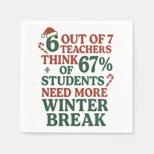 6 7 Teacher Six Seven 67 Santa Gen Alpha  Napkin