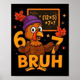 6 7 Thanksgiving Funny Turkey Thanksgiving 67 Men Poster