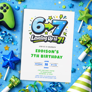 6 7 Trending Seven Birthday Party Invitation