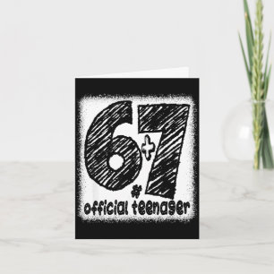 6+7 turning 13 year old teenager boys funny 13th card