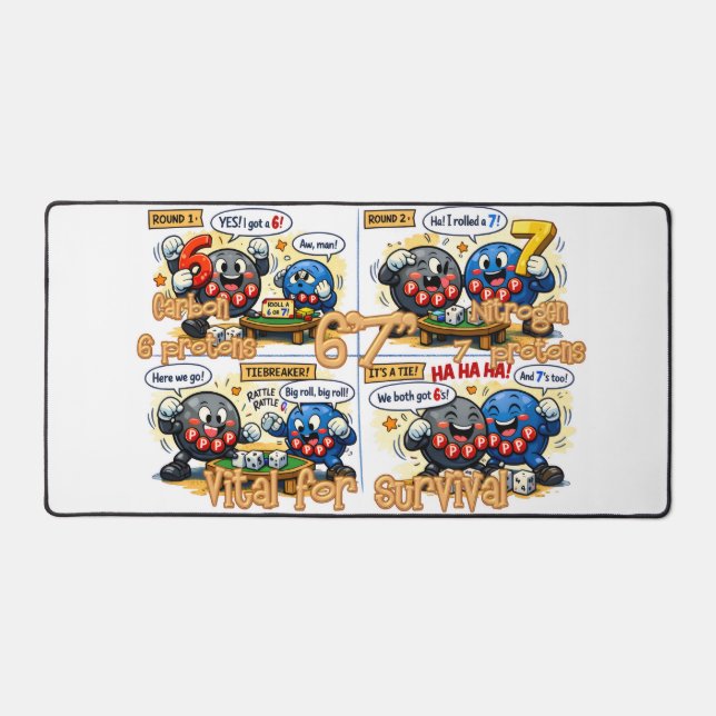 6’7” Vital for Survival Chemistry Elements   Desk Mat (Front)