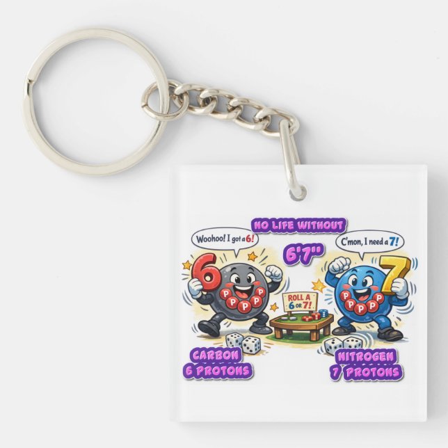 6’7” Vital for Survival Chemistry Elements   Key Ring (Front)