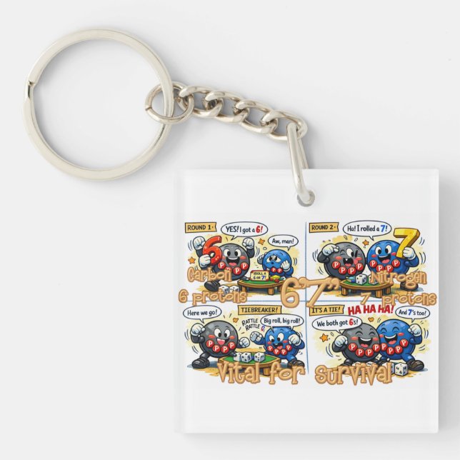 6’7” Vital for Survival Chemistry Elements   Key Ring (Front)