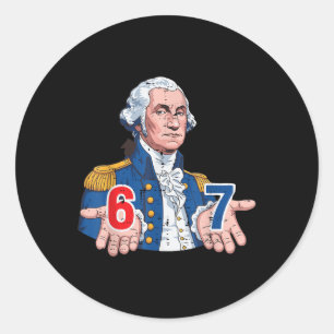 6 7 Washington Funny 67 Costume Meme Six Seven Kid Classic Round Sticker
