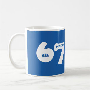 6 7 with Gaelic number 6 sia and 7 seachd  Coffee Mug