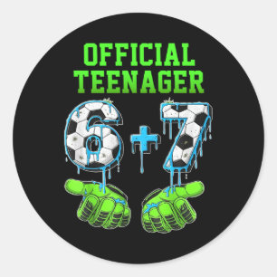 6+7 Year Old Boys Teenager 13th Birthday Funny 67 Classic Round Sticker