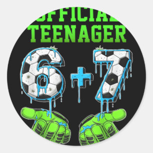 6+7 Year Old Boys Teenager 13th Birthday Funny 67 Classic Round Sticker