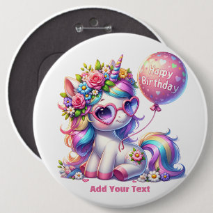 #6 Add Your Text /Happy Birthday 6 Cm Round Badge