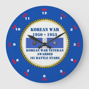 6 BATTLE STARS KOREAN WAR VETERAN LARGE CLOCK