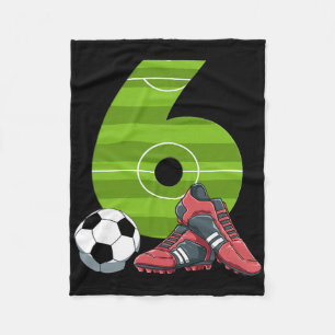 6 Birthday Soccer First Birthday Footll Kids Fleece Blanket