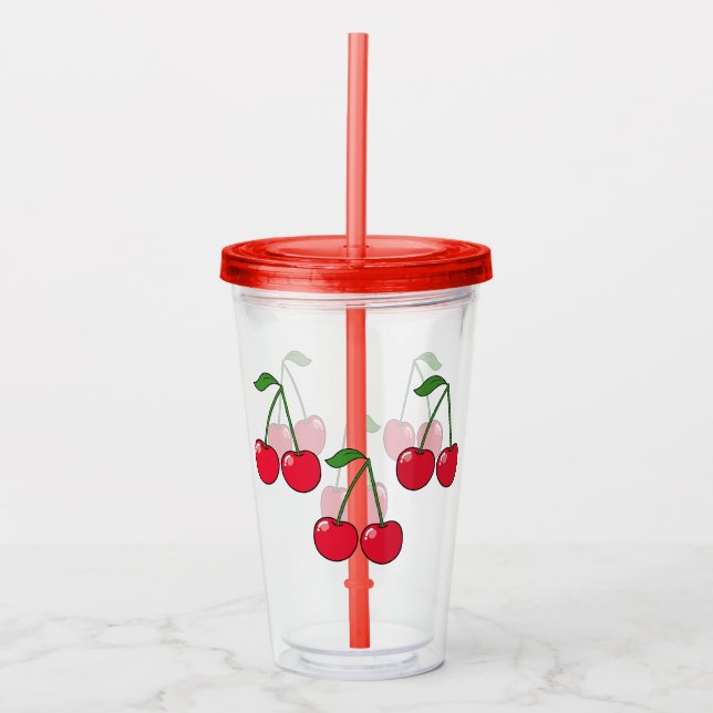 6 cherries acrylic tumbler (Front)