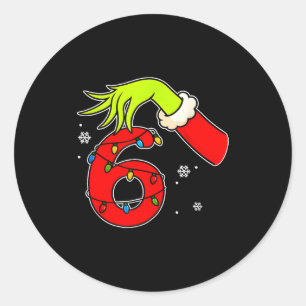 6 Christmas 67 Six Seven Meme  Classic Round Sticker