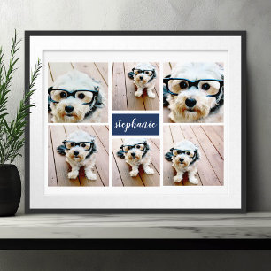 6 Collage Name Minimalist - Can Edit colour Photo Print