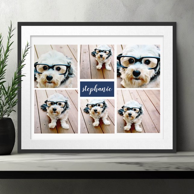 6 Collage Name Minimalist - Can Edit colour Photo Print (Frameable Art)