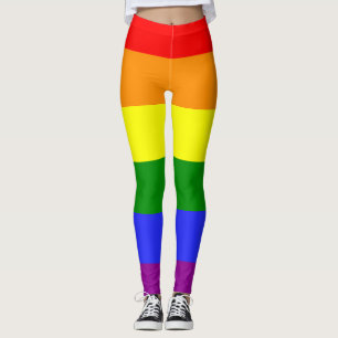6 Colour Pride Flag Rainbow Striped LGBT Leggings