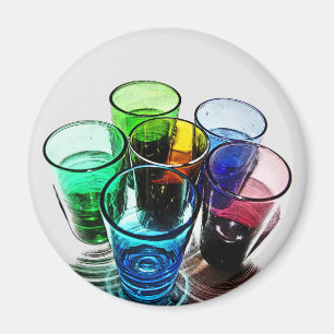 6 Coloured Cocktail Shot Glasses -Style 16 Magnet