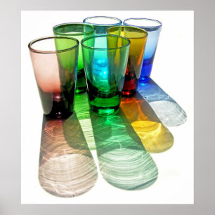 6 Coloured Cocktail Shot Glasses -Style 18 Poster