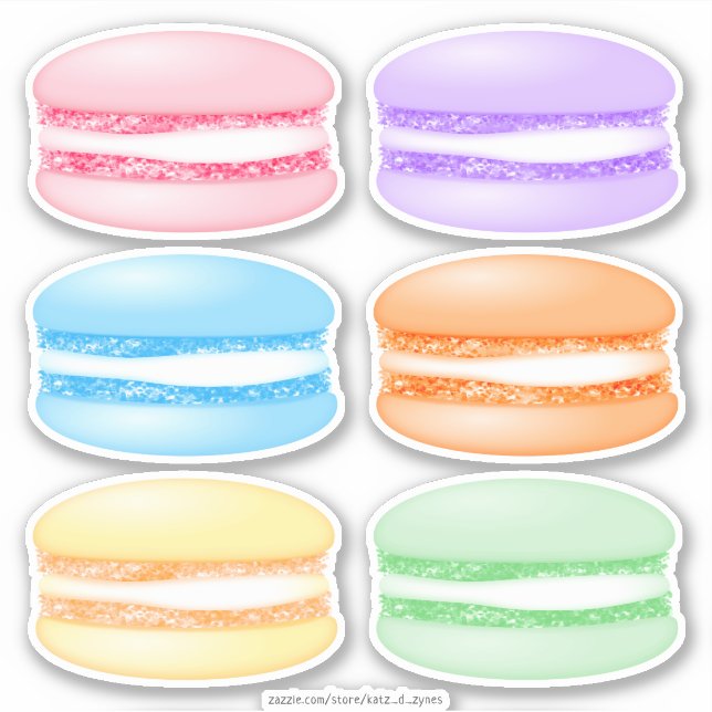 6 colourful macarons (Front)