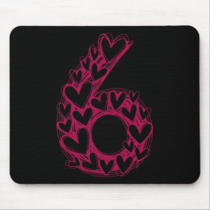 6 Couple Trendy 6 7 Viral Sketch Heart 67 Cute Mat Mouse Pad