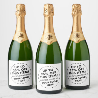 6 Custom Champagne Bottle Labels 25% OFF Bulk Buy