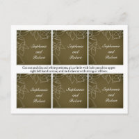 6 Favour Tags Modern Autumn Floral Fall Brown