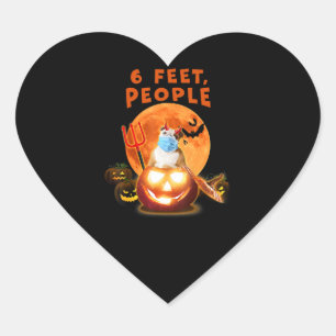 6 Feet People Bulldog Dog With Mask Halloween Gift Heart Sticker