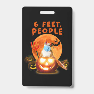 6 Feet People Bulldog Dog With Mask Halloween Gift ID Badge