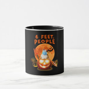 6 Feet People Bulldog Dog With Mask Halloween Gift Mug