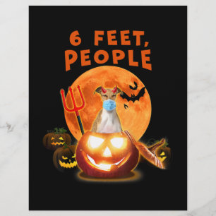 6 Feet, People Italian Greyhound Dog With Mask Custom Letterhead