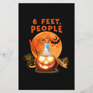 6 Feet, People Italian Greyhound Dog With Mask Stationery
