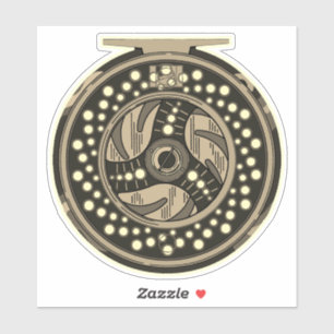 6" Fly Fishing Reel Art Fisherman Fisherwoman