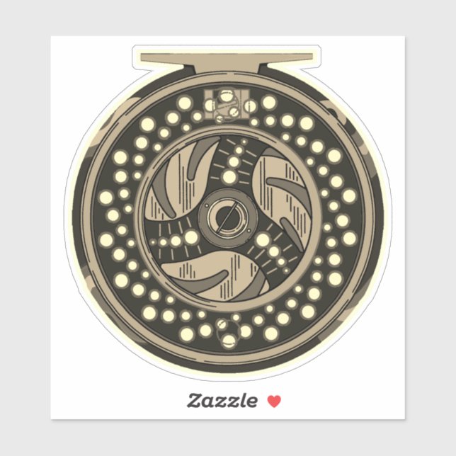 6" Fly Fishing Reel Art Fisherman Fisherwoman (Sheet)