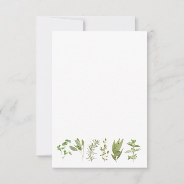 6 FRESH HERBS 3.5x5 Blank Flat Card (Front)