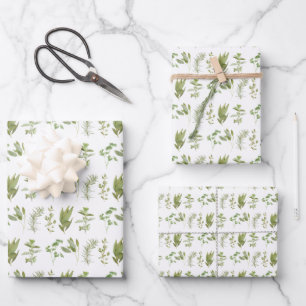 6 FRESH HERBS Flat Sheet Wrapping Paper 