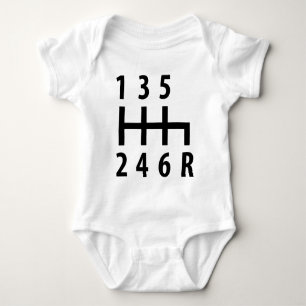 6 gearshift race car black baby bodysuit