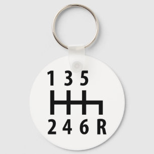 6 gearshift race car black key ring