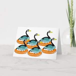 6 Geese A Laying Card