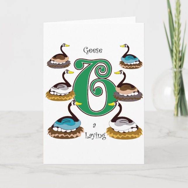 6 Geese a Laying Holiday Card (Front)