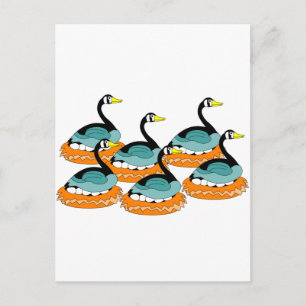6 Geese A Laying Postcard