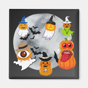 6 halloween characters magnet