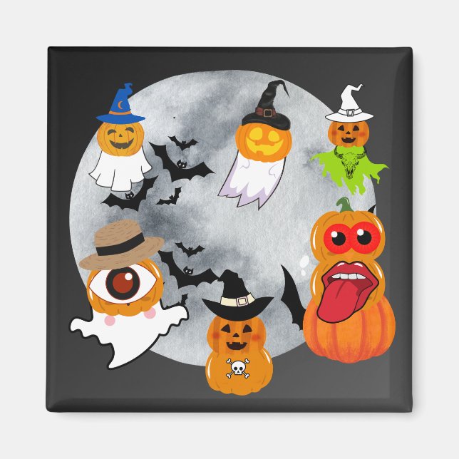 6 halloween characters magnet (Front)