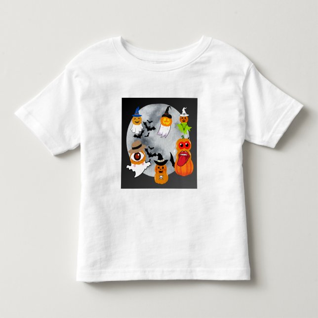 6 halloween characters toddler T-Shirt (Front)