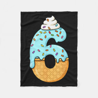 #6 Jersey Uniform Drip Teen Slang, Funny Ice Cream Fleece Blanket
