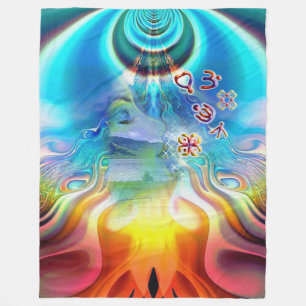 6 Language of Light Base Chakra Symbols Fleece Blanket
