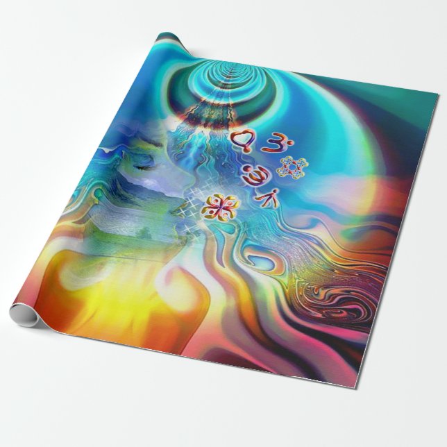 6 Language of Light Base Chakra Symbols Wrapping Paper (Unrolled)
