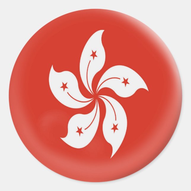 6 large stickers Hong Kong flag (Front)