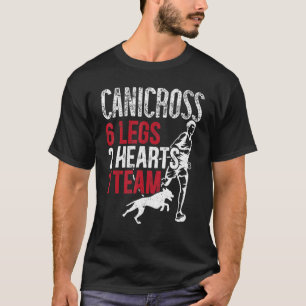 6 Legs 2 Hearts 1 Team Canicross Running Dog T-Shirt
