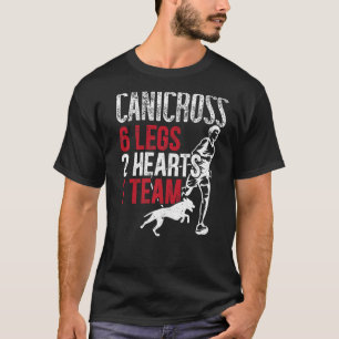 6 Legs 2 Hearts 1 Team Canicross Running Dog T-Shirt