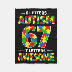 6 letters autism 7 letters awesome 67 autism fleece blanket