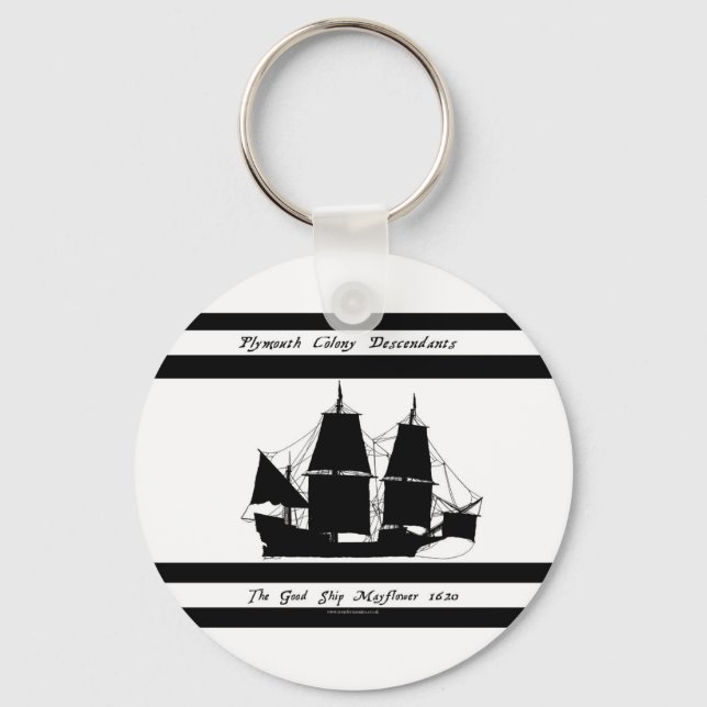 6 mayflower descendants key ring (Front)